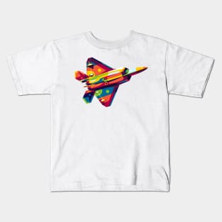 F-22 Raptor Backside in Pop Art Kids T-Shirt